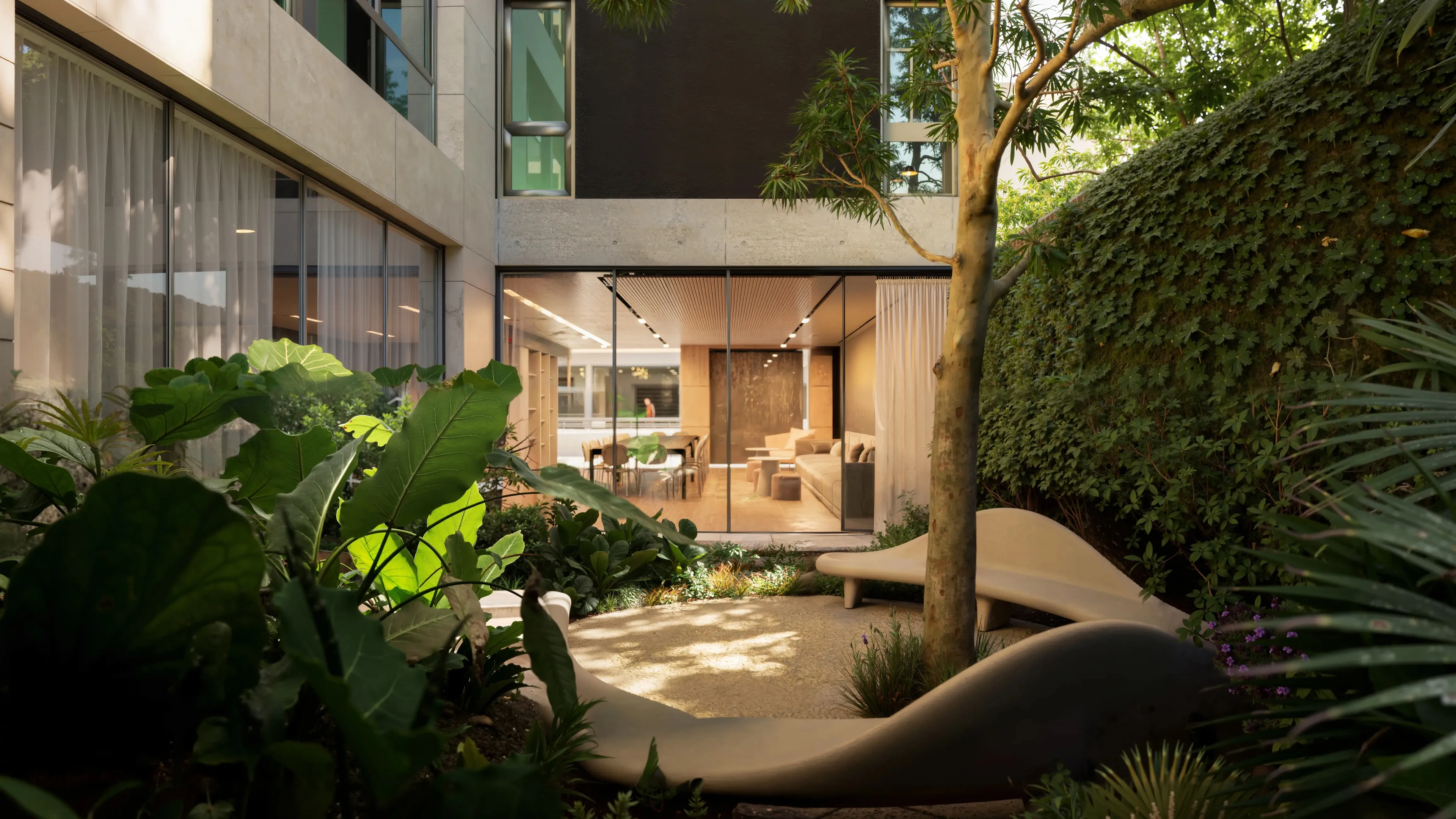 Render arquitectura comercial oficinas modernas